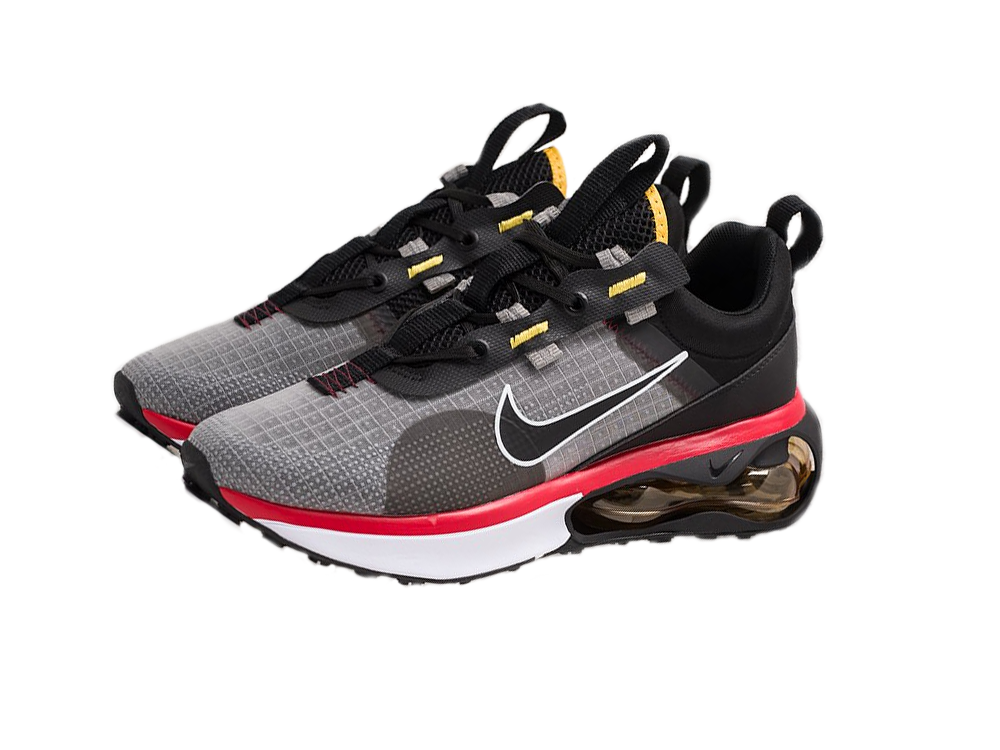 Nike Air Max 2021, серые с черным с красным и белым, текстиль, мужские