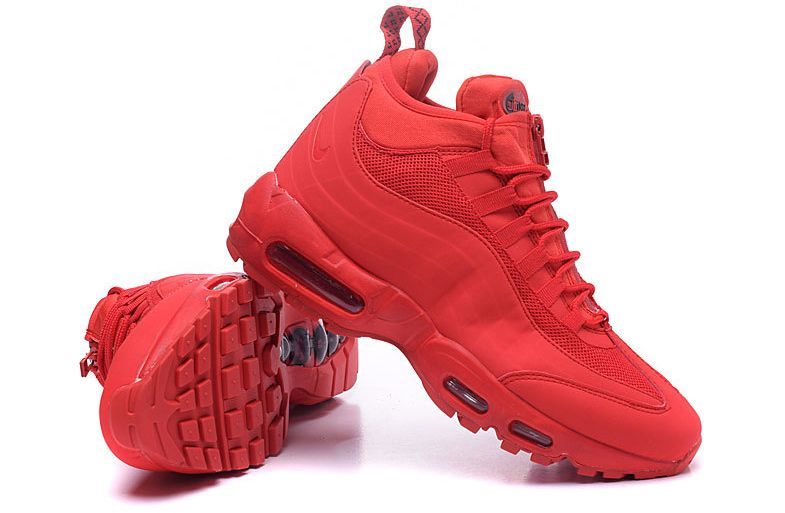 Nike Air Max 95 Sneakerboot, красные, кожа, мужские