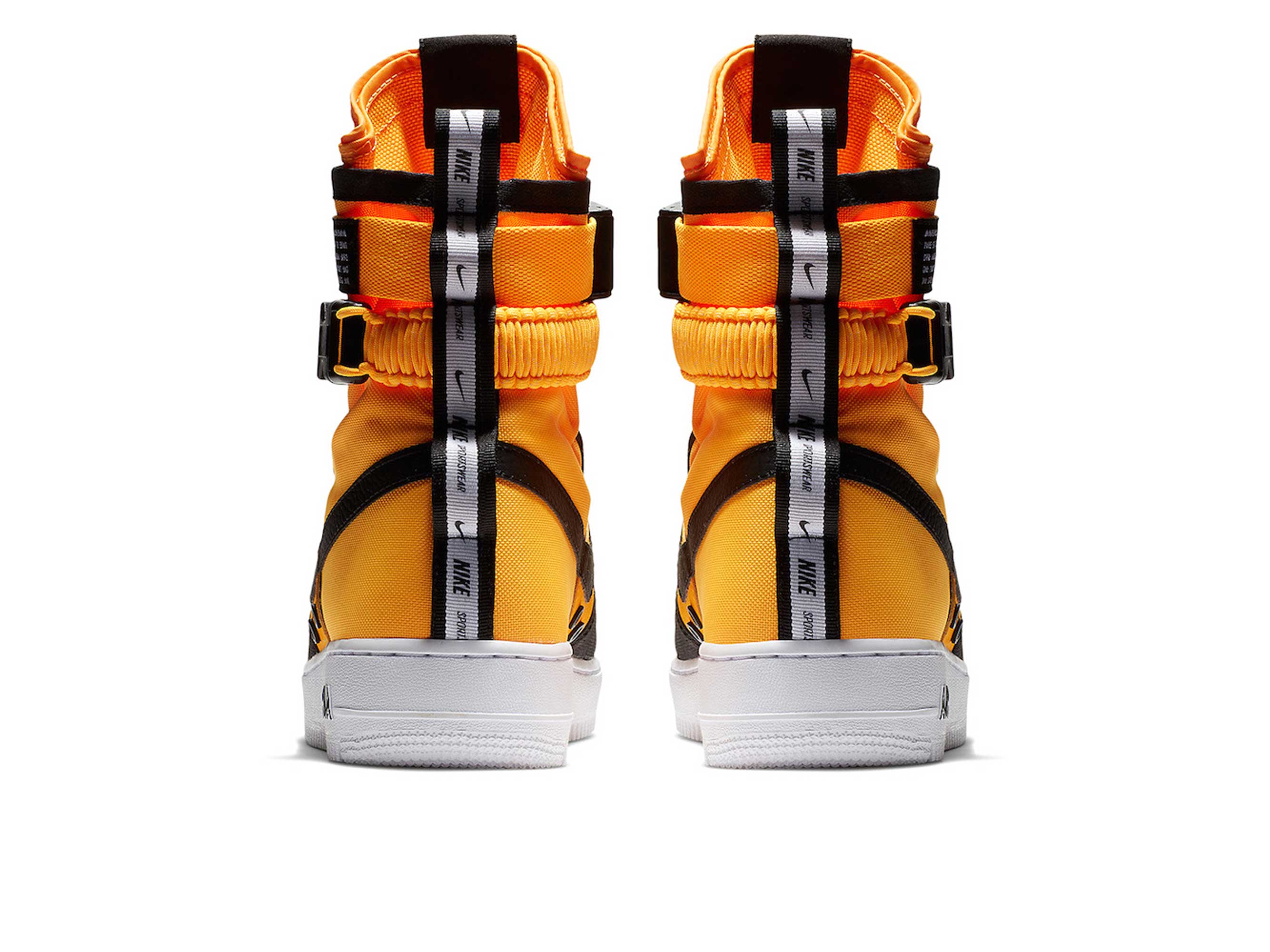 Nike Air Force 1 SF High Black/Orange, черный, оранжевый, кожа, нейлон, мужские