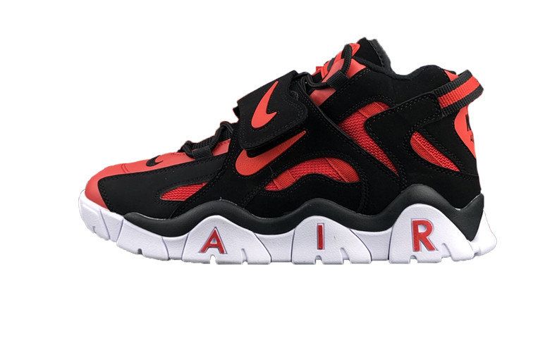Nike Air Barrage Mid QS, черный, красный, белый, нубук, кожа, мужские