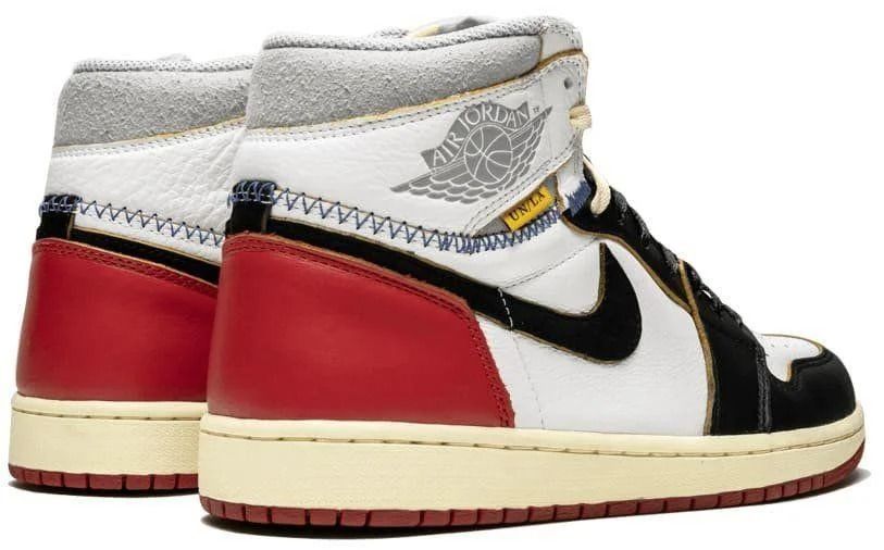 Nike Air Jordan 1 Retro High Union los Angeles, черный с белым и красным, кожа, мужские, женские