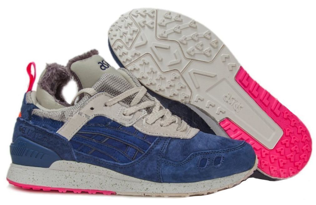 зимние Asics Gel Lyte MT с мехом синие с серым 40-45