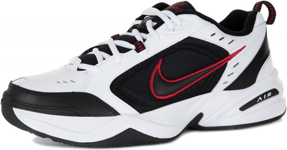 Nike Air Monarch, черный с белым, кожа, мужские, зимние