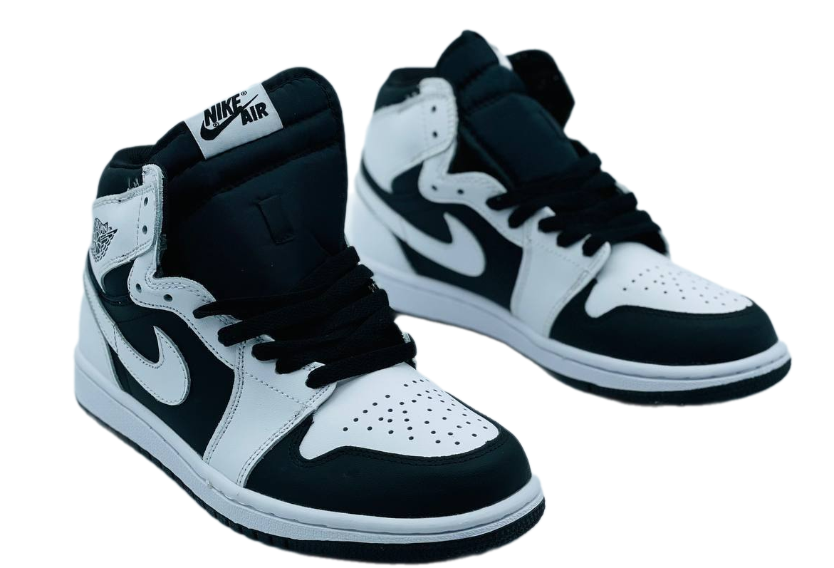Nike Air Jordan 1 Mid White/Black зимние