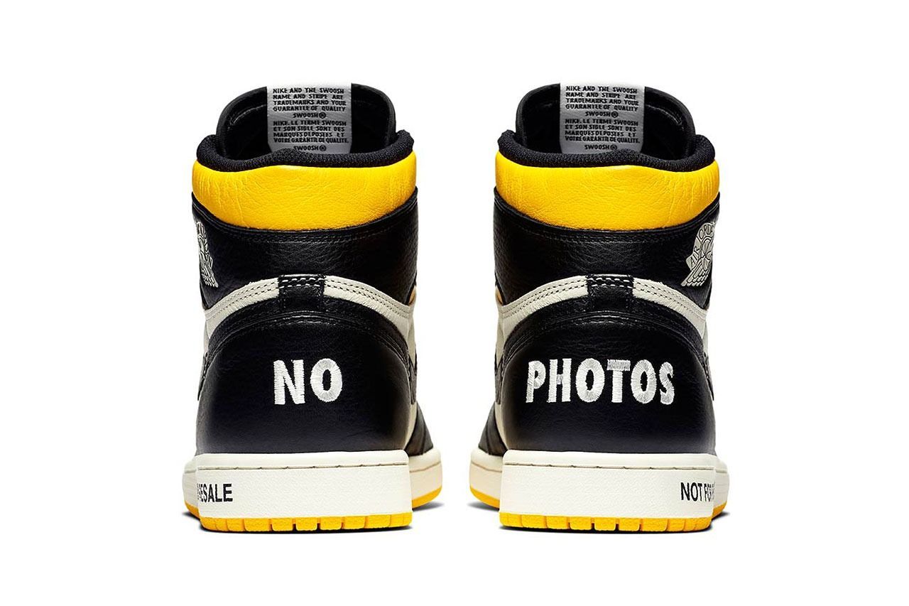 Nike Air Jordan 1 not for resale, черно-белые с желтым, кожа, мужские