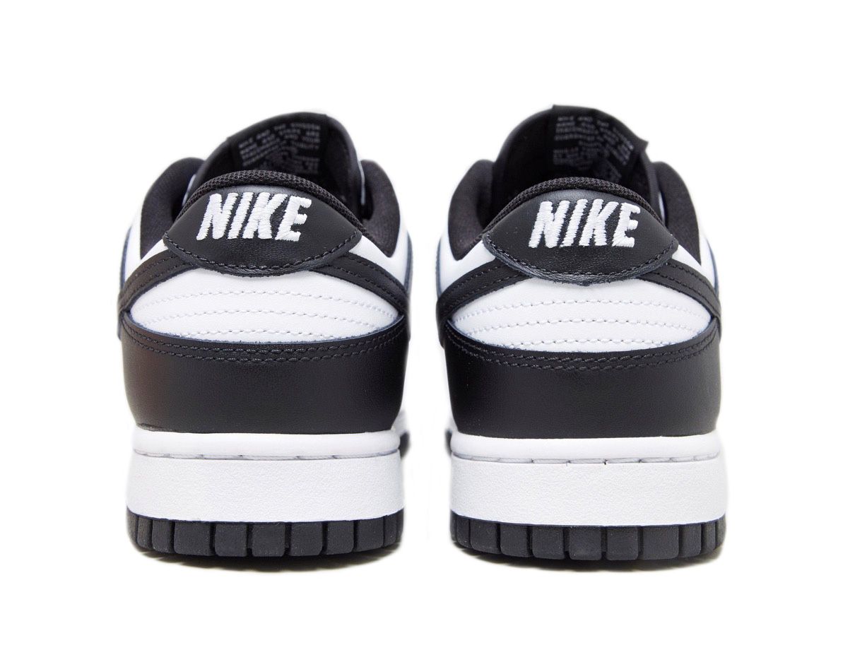Nike Dunk Low Retro White Black, черные с белым, кожа, мужские, зимние
