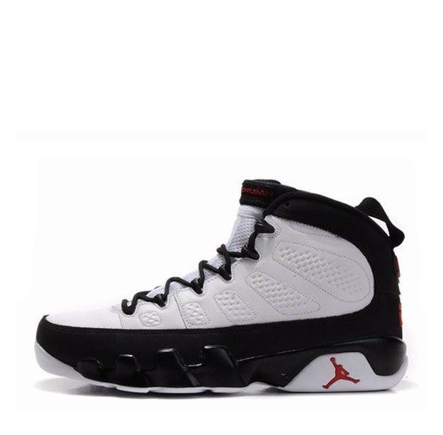 Nike Air Jordan 9, белые с черным, кожа, текстиль, мужские