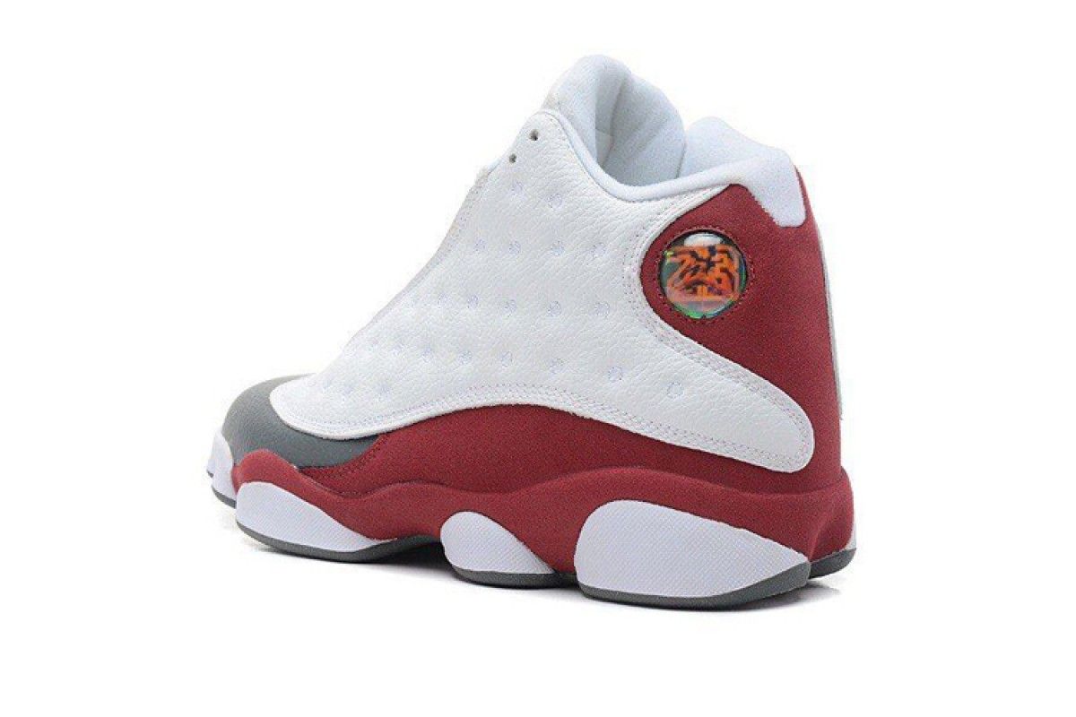 Nike Air Jordan 13, белый с бордовым, кожа, мужские