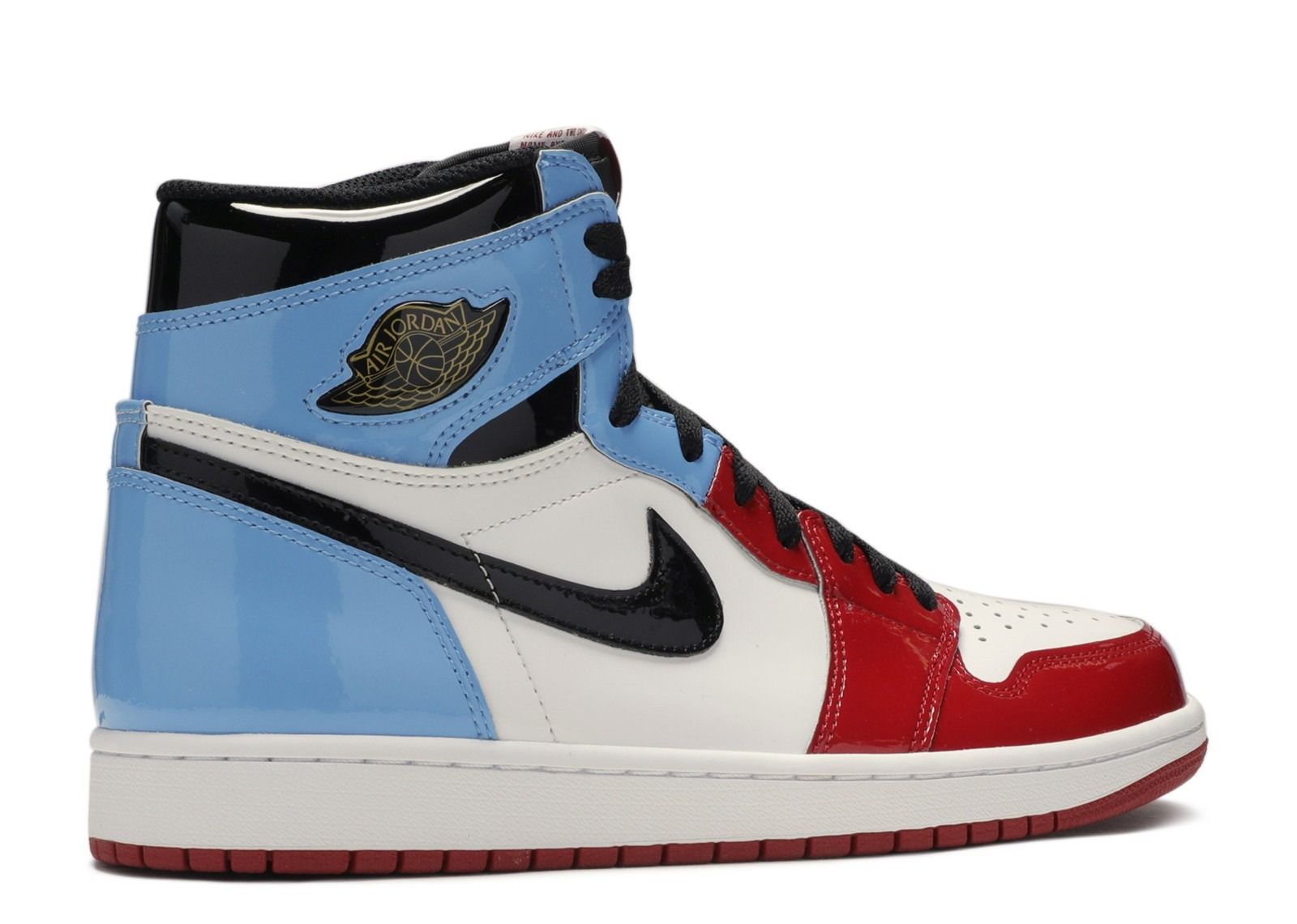 Nike Air Jordan 1 Retro Fearless, красный с белым, голубым и черным, кожа, мужские, женские