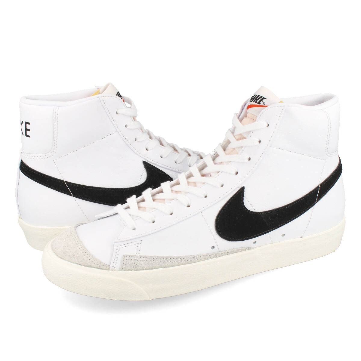 Nike Blazer Mid, белые с черным, кожа, нубук, женские
