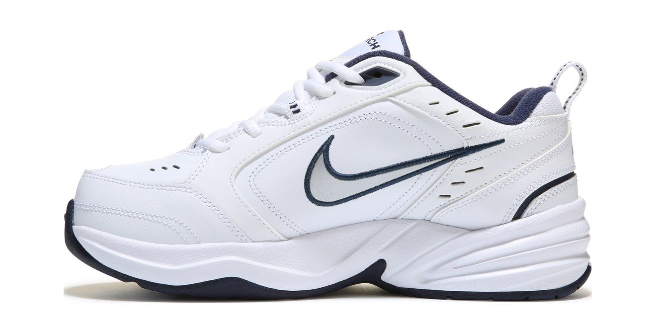Nike Air Monarch, белый с синим, кожа, мужские, зимние