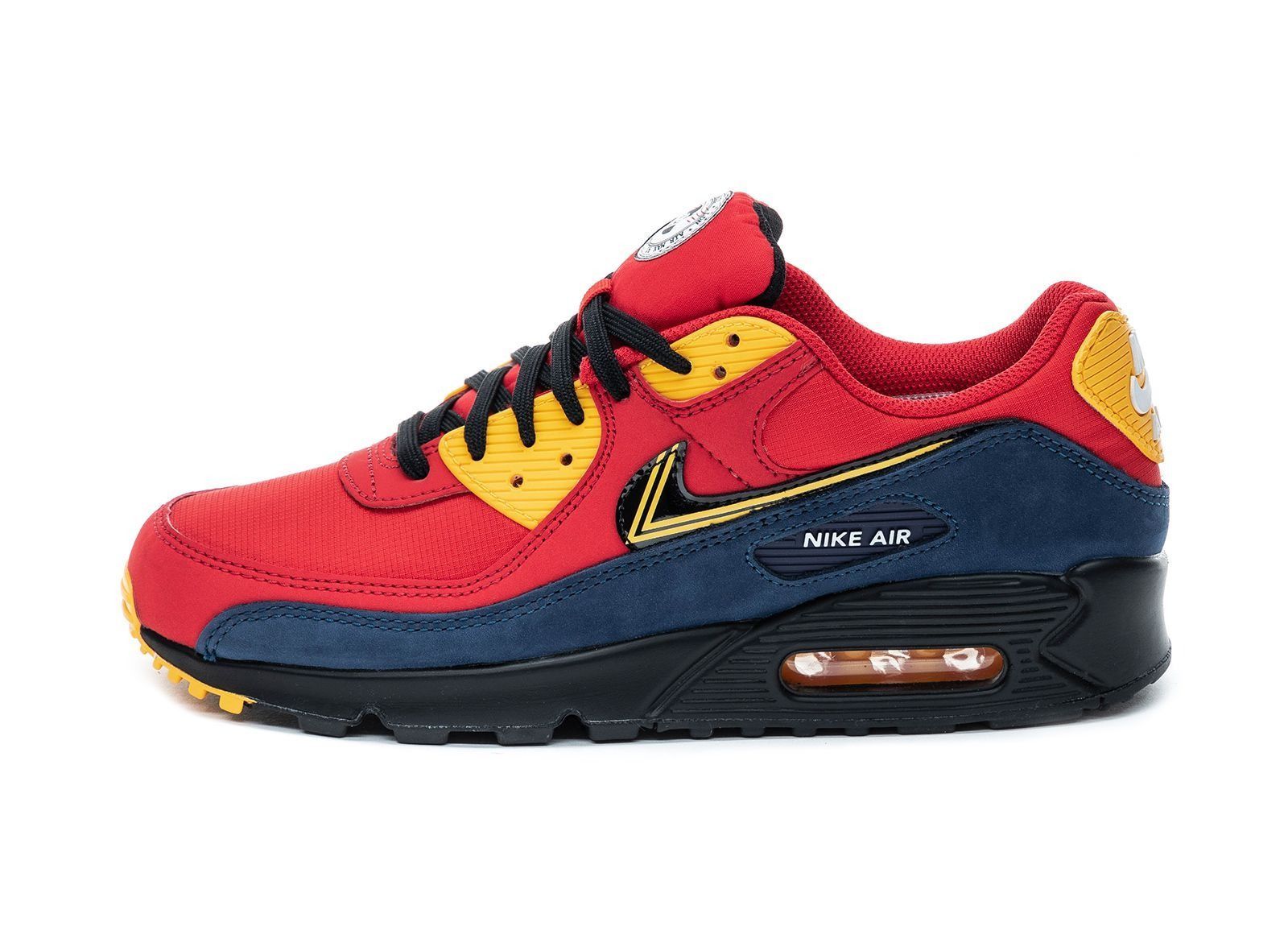 Nike Air Max 90 London, красный с синим, нубук, текстиль, мужские