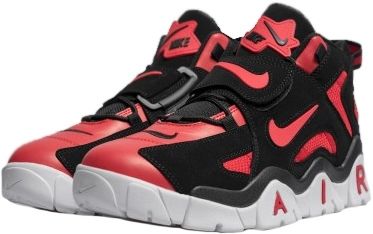 Nike Air Barrage Mid QS, черный, красный, белый, нубук, кожа, мужские