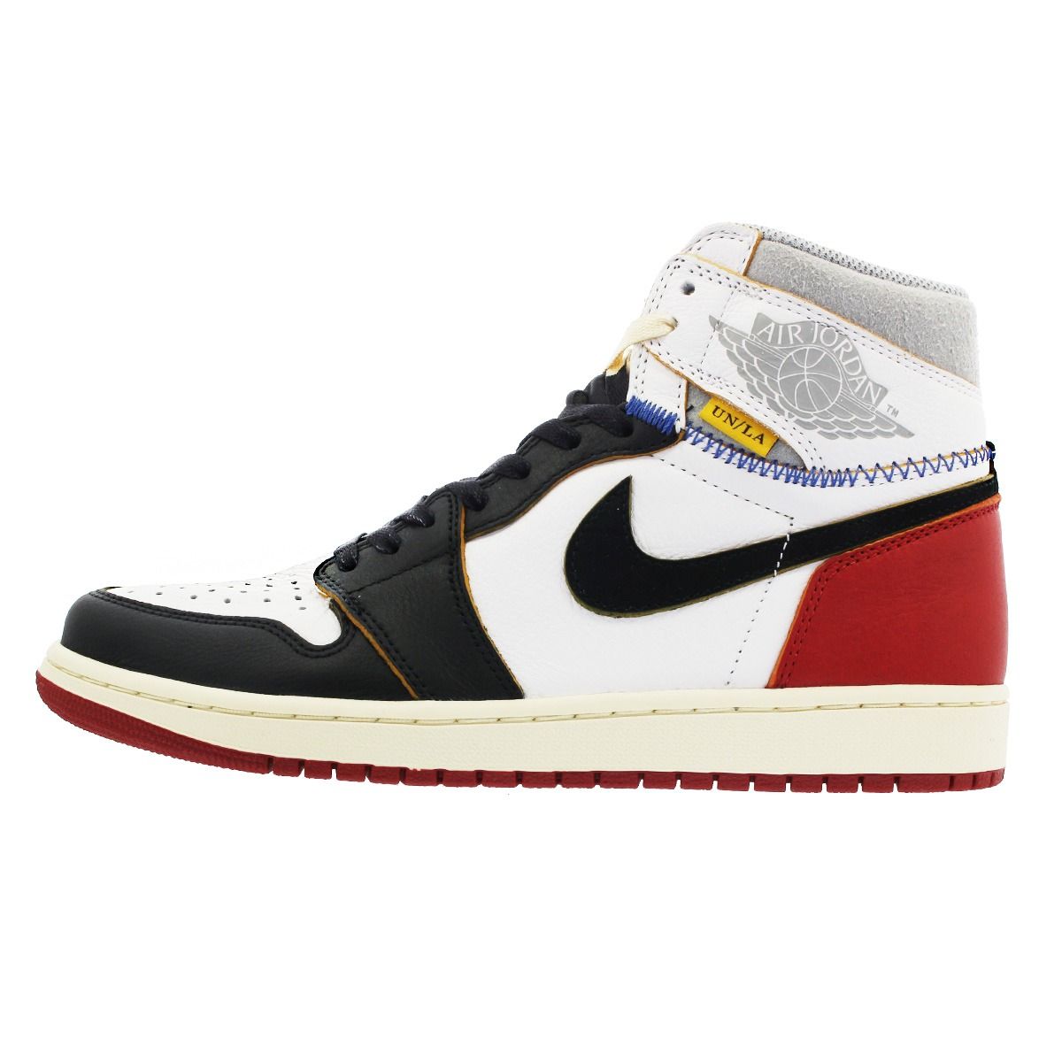 Nike Air Jordan 1 Retro High Union los Angeles, черный с белым и красным, кожа, мужские, женские