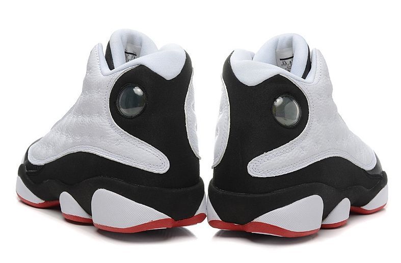 Nike Air Jordan 13 Retro White/Black, белые с черным, кожа, мужские